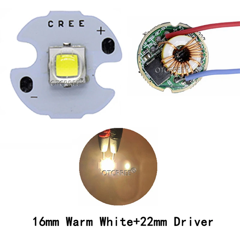 10 Вт Cree XM-L2 T6 XML2 T6 светодиодный светильник 20 мм PCB белый теплый белый нейтральный белый+ 22 мм 5 режимов 3-12 в драйвер для DIY фонарь светильник-вспышка