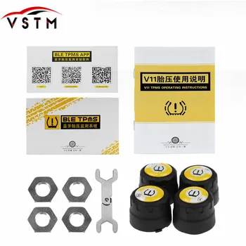 

Car Tire Pressure Sensor Tool Bluetooth 4.0 With Android iOS BLE TPMS Universal External Alarm Tire Pressure Sensors