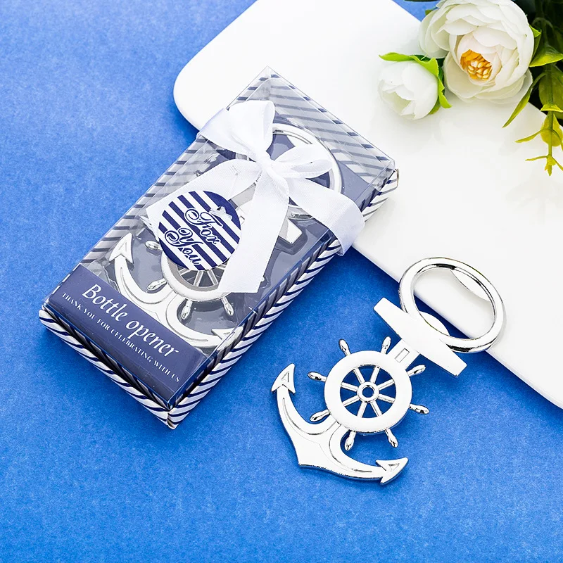 

400pcs/lot wedding party favor gift and giveaway for guest - silver anchor bottle opener beer opener party souvenir