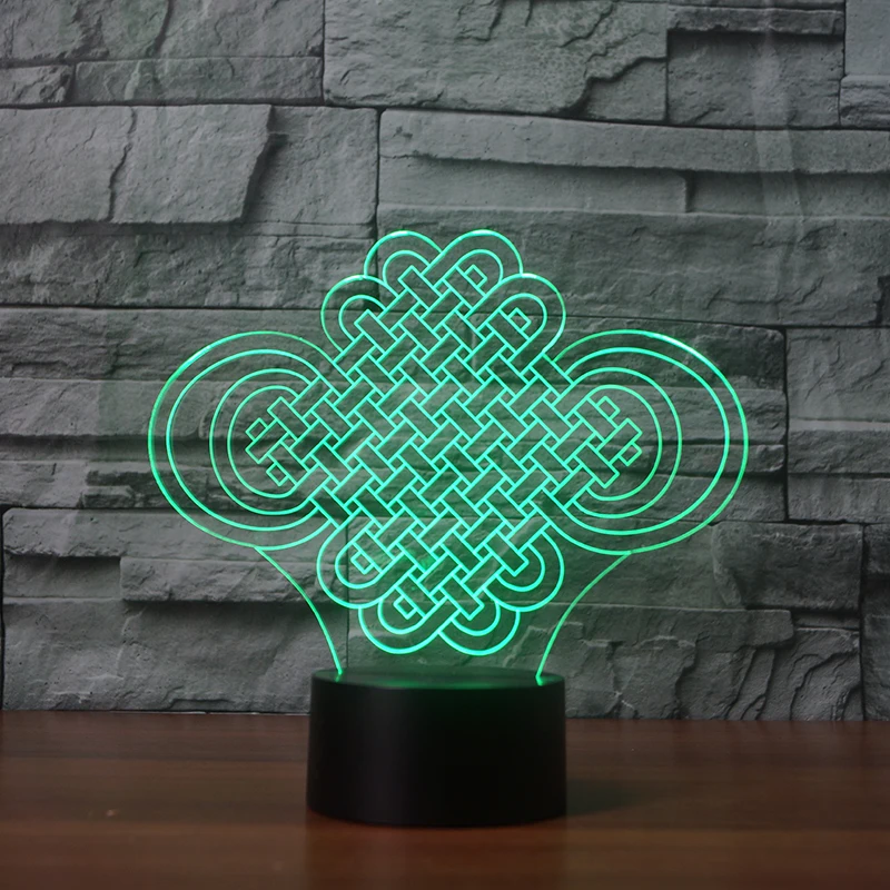 

Lucky Chinese Knot 3d Lamp 7 Color Led Night Lamps For Kids Touch Led Usb Table Lampara Lampe Baby Sleeping Nightlight