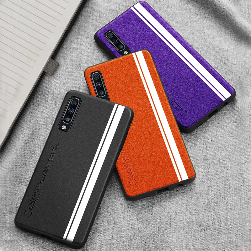 For Samsung A50 Case Sparkle Leather Silicone Soft Edge Protect Back Cover for Samsung Galaxy A30 A50 A70 Case Shockproof Cover