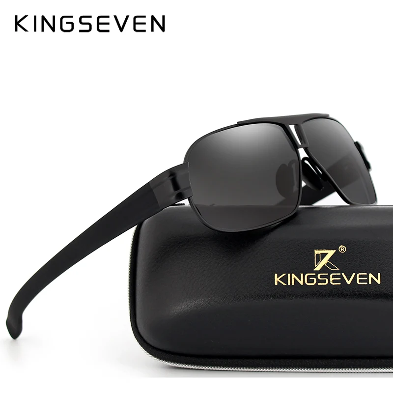 

KINGSEVEN Brand Men's Sunglasses Alloy Polarized Lens Vintage Eyewear Accessories Sun Glasses For Men UV 400 N7516
