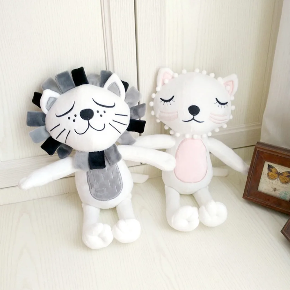 Cute Animals Lion Cat Cotton Pillow For Baby Kids Cushion Pillow Baby Calm Sleep Doll Nordic Style Bed Room Decor Dolls For Kids