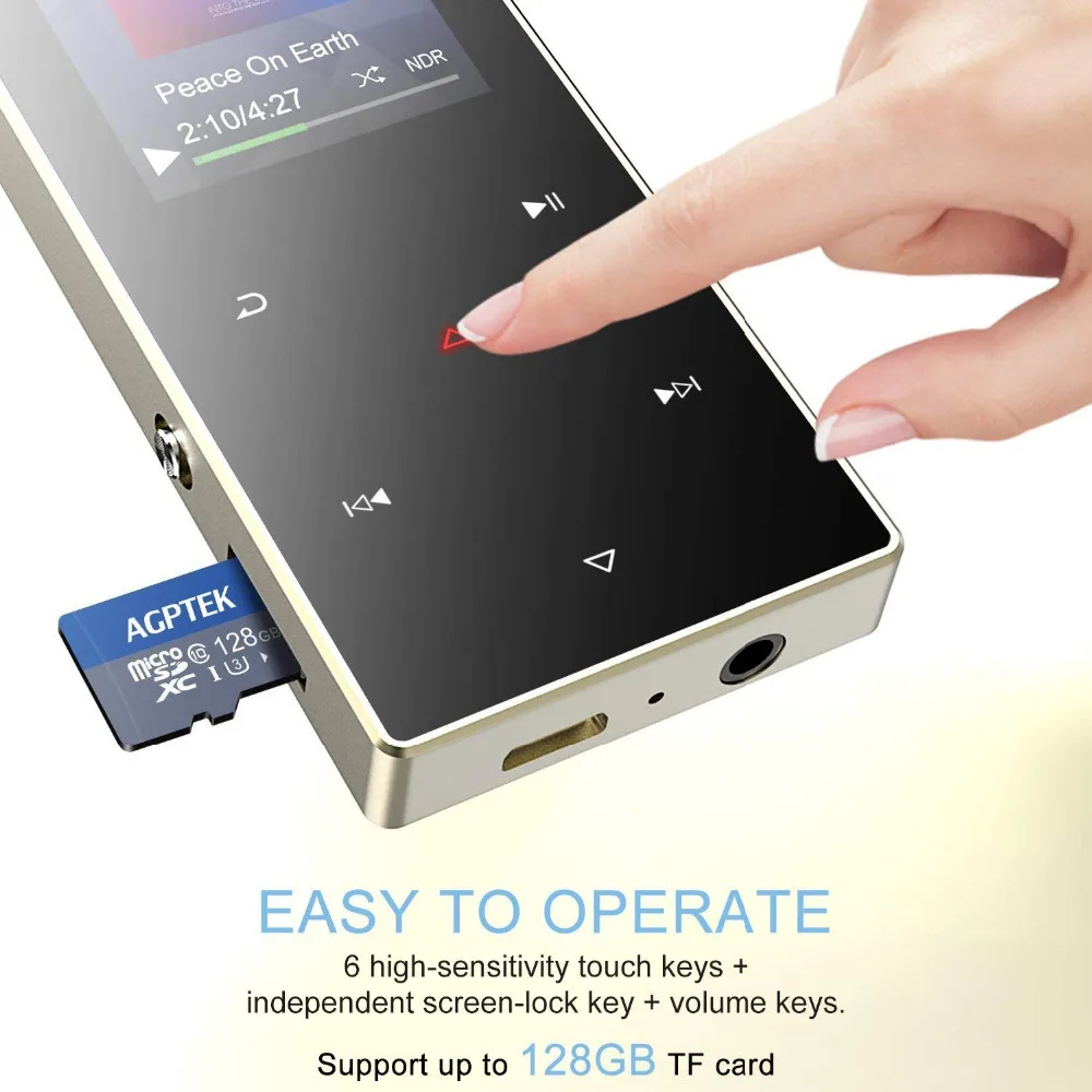 Металлический mp3 плеер с bluetooth 4 0 и динамиком 1.8in экран 8G портативный цифровой