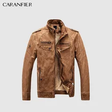 CARANFIER мужские кожаные куртки зимние мужские из искусственного флиса плюс толстое теплое пальто байкерские мотоциклетные мужские классические куртки наивысшего качества