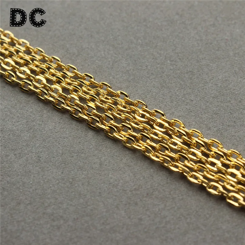 10m/lot 2X3mm/3x4mm Silver/Gold Plated Necklaces Chains Brass Bulk Jewelry Link Chain For DIY Necklace Bracelet Making Findings Jewelry Findings