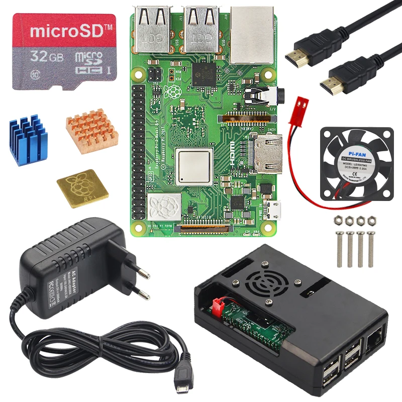 Оригинальный Raspberry Pi 3 model b плюс стартовый комплект с адаптером питания корпус