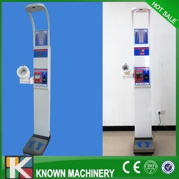 

Vending ultrasonic height weight BMI blood pressure machine with coiner and printer KN-15B with broadcast free shipping by sea