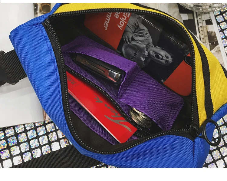 Menghuo Unisex Fanny Pack Belt Bag Panelled Waist Bag Purse Chest Fanny Pack Travel Cashier Belt Hip-hop Rock Boys Girl Bag 2018_40