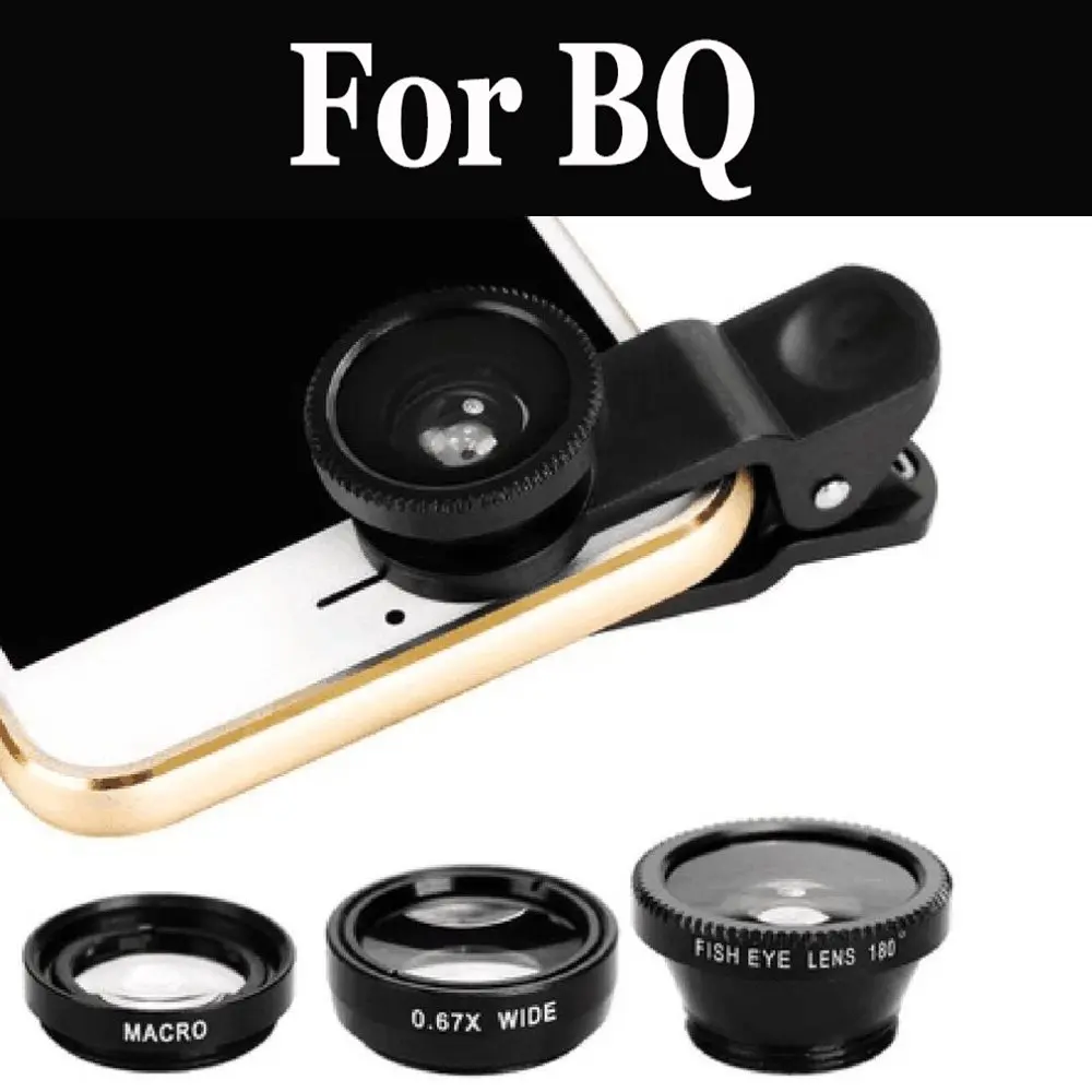 

3-in-1 Wide Angle Macro Fisheye Lens Camera Kits Phone Fish Eye For BQ Aquaris X5 X5 Plus U Plus U U Lite X BQ-5500L Advance