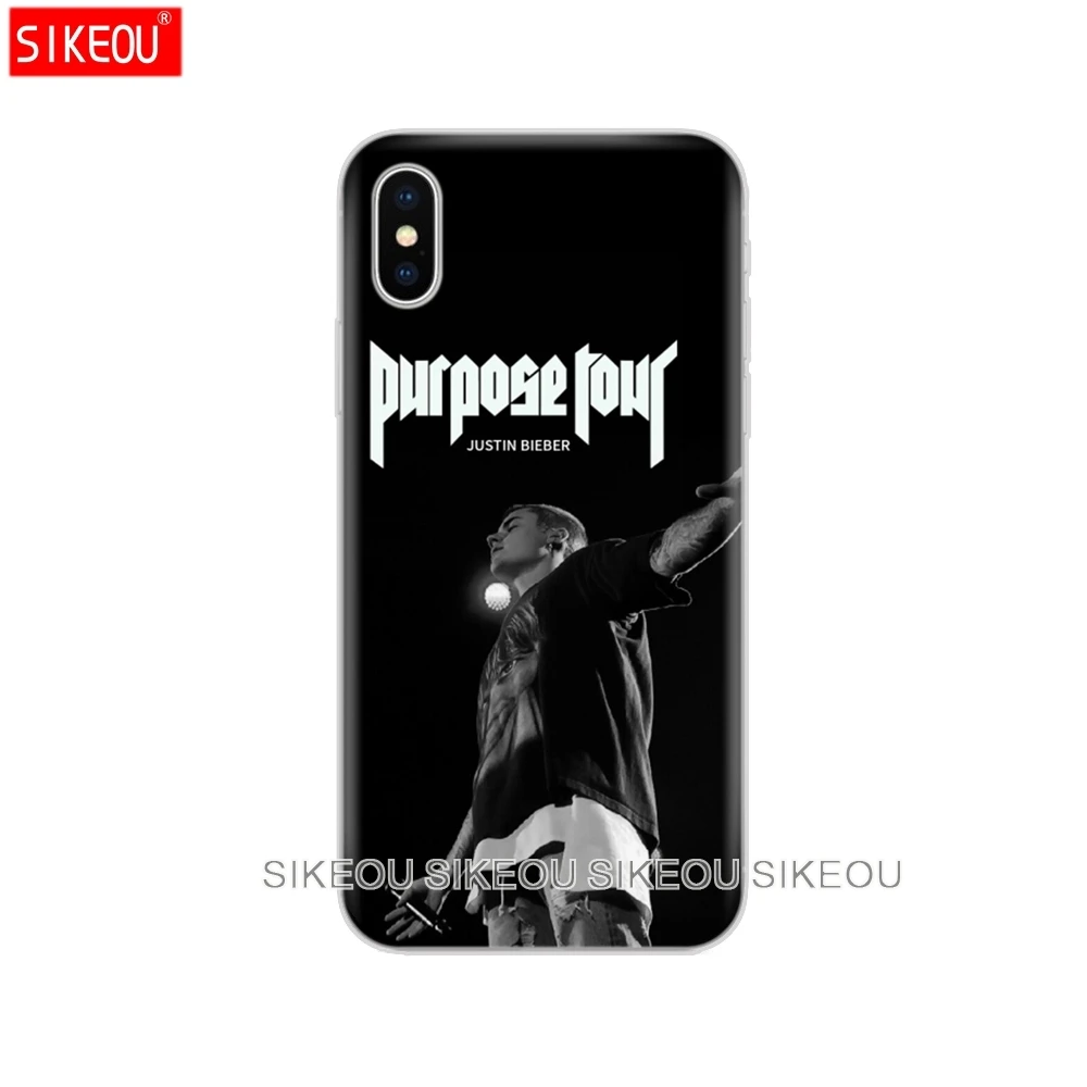 Silicone Cover Phone Case For Iphone 6 X 8 7 6s 5 5s SE Plus 10 Case Justin Bieber purpose tour Justin Bieber purpose tour