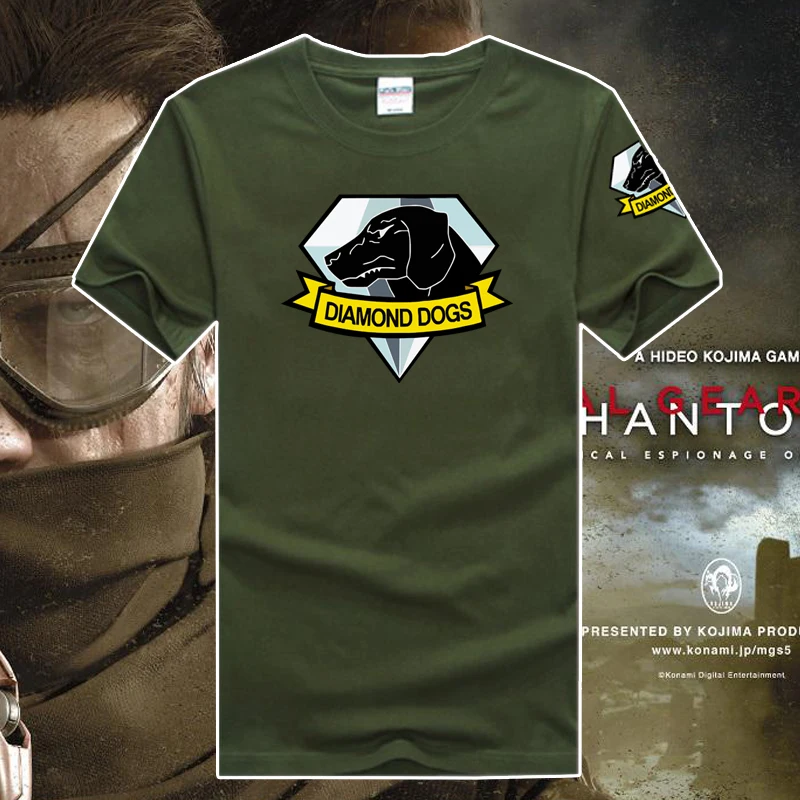 

100% cotton game fans tee shirt Metal gear 5 emblem diamond dog high quality priting Hedio Kojima game fans t shirt diamond dog