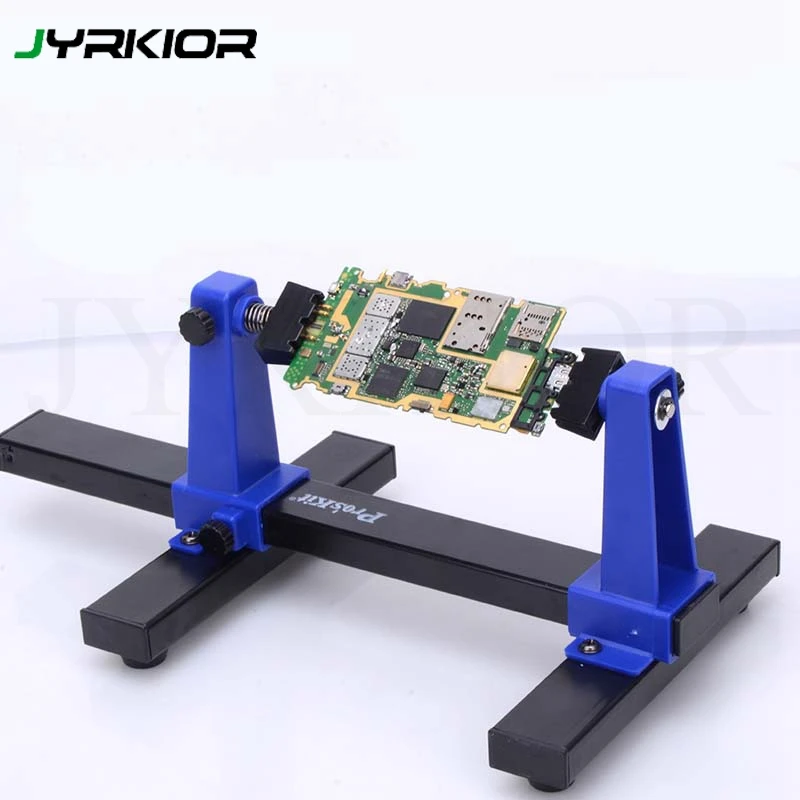 

Jyrkior Adjustable Printed Circuit Board Holder Frame PCB Soldering and Assembly Stand Clamp Repair Tool 360 Degree Rotation