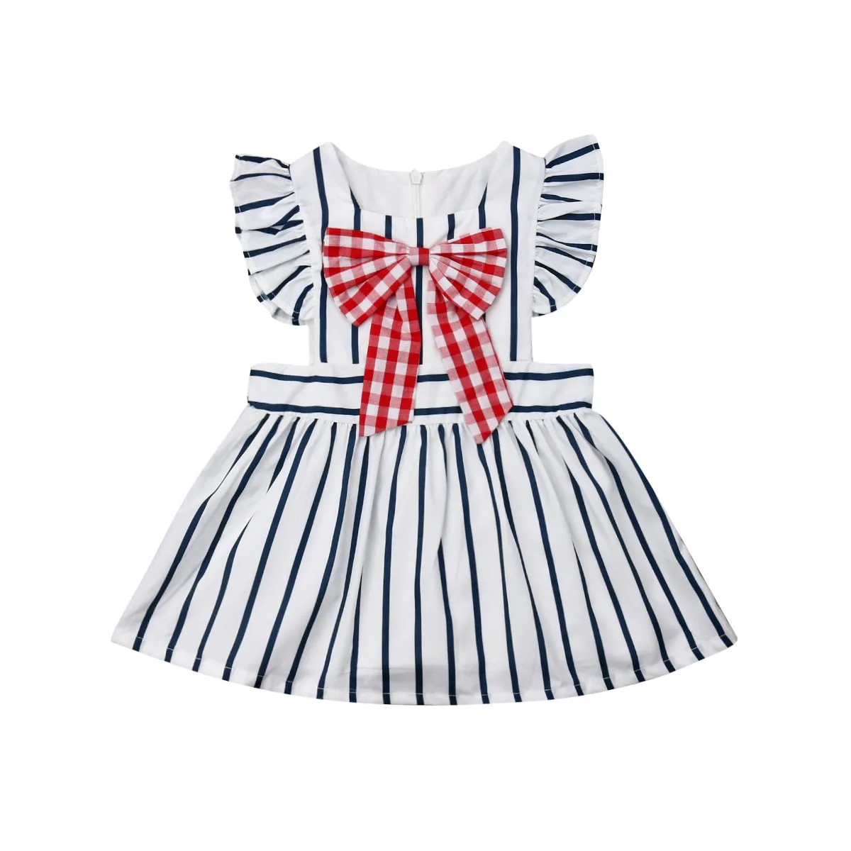 Summer Kid Baby Girls Bowknot Striped Pageant Party Princess Gown Tutu Dress | Детская одежда и обувь