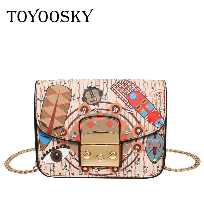

TOYOOSKY Fashion Women Flap Bag Shoulder Messenger Bags PU Leather Handbags Solid Chains Small Bags Bolsas Feminina Female