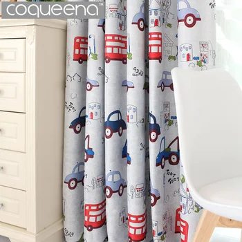 

Cartoon Car Blackout Curtains for Kids Bedroom Boys Girls Baby Room Curtains Drapes Ready Made Window Curtains Window Treatment