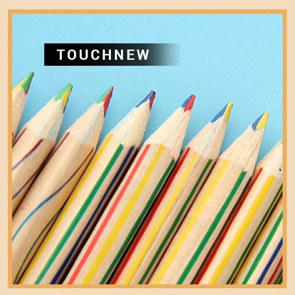 

Best 50/120 creative beautiful painted four-color core gift triangle core children color pencil Beautiful
