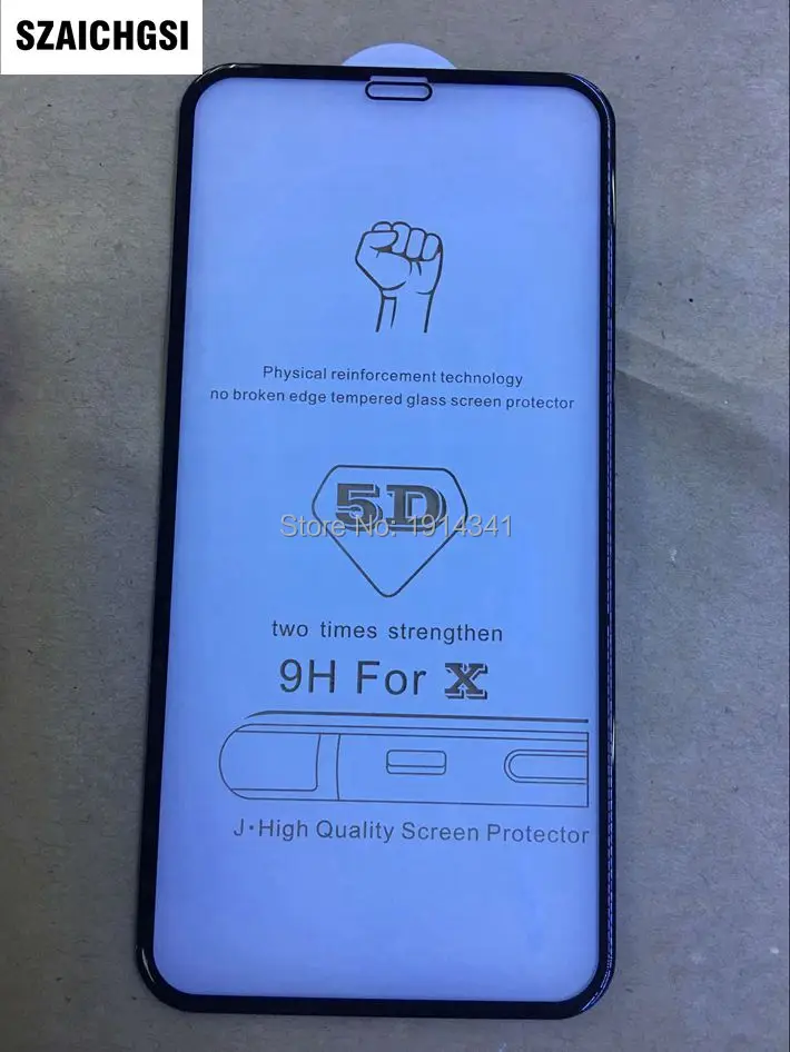 SZAICHGSI 5D полное покрытие закаленное стекло для iPhone 6 7 8 plus X изогнутый край 9H