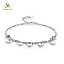 Павлин звезда Твердые стерлингового серебра 925 браслет висячий круг Модный свадебный подарок подружки невесты CFB8021