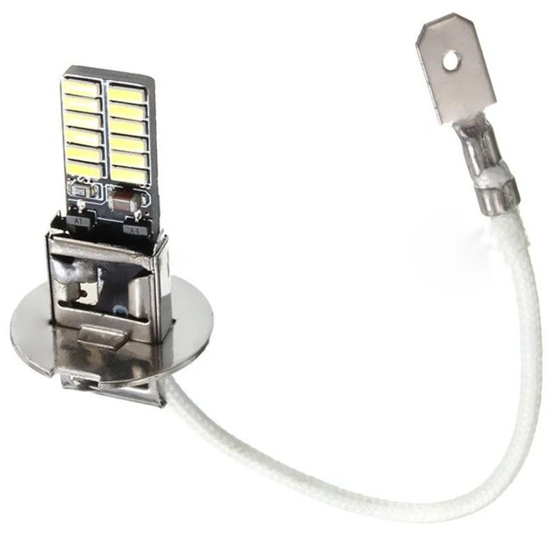 2x12 V H3 белый 6500K 24 SMD 4014 светодиодный фонарь высокой мощности DRL противотуманная