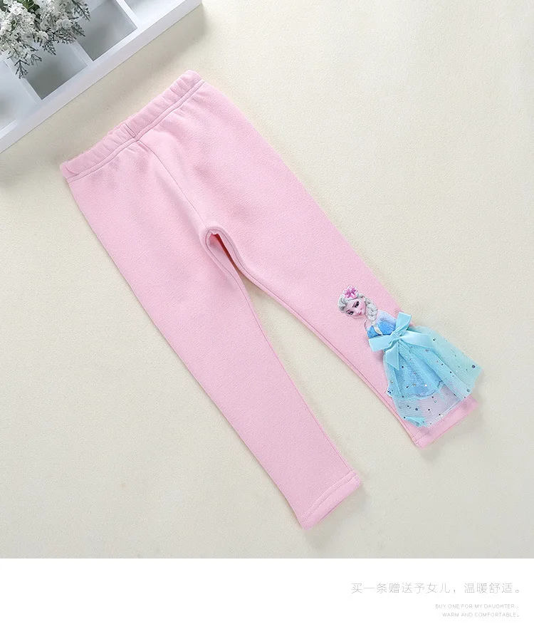 Хлопковые леггинсы для маленьких девочек; однотонные милые леггинсы с изображением Эльзы и Анны; узкие брюки; Весенняя верхняя одежда; детские штаны; одежда для малышей