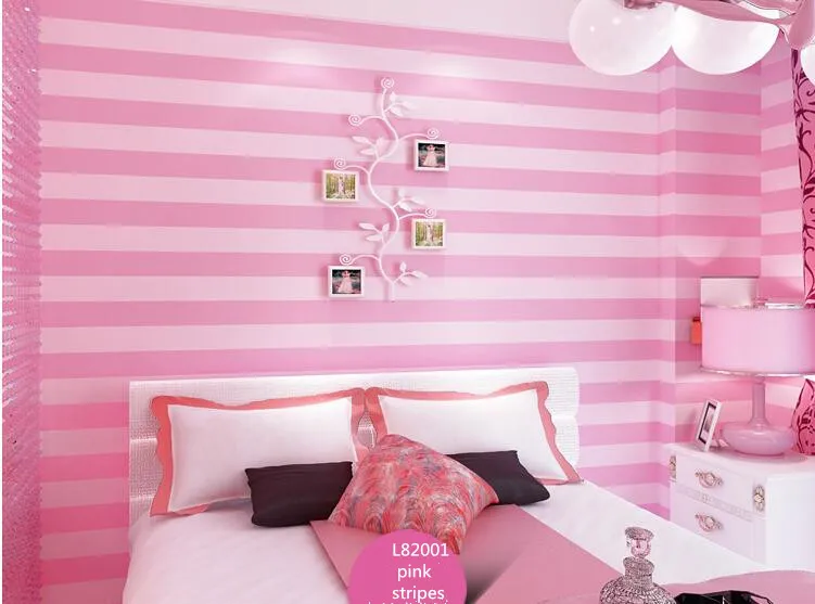 rosa, quente, quarto de crianças, não-tecido, decoração