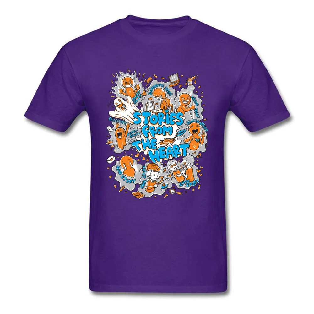 CustomNormal Short Sleeve Tops Tees Summer/Autumn On Sale O Neck 100% Cotton Clothing Shirt Men T Shirts Stories From The Heart  Stories From The Heart purple