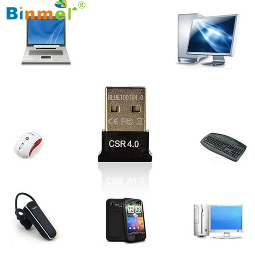 Binmer Мини USB Bluetooth V4.0 ключ двухрежимный беспроводной адаптер для портативных ПК Bluetooth ключ Sep 13