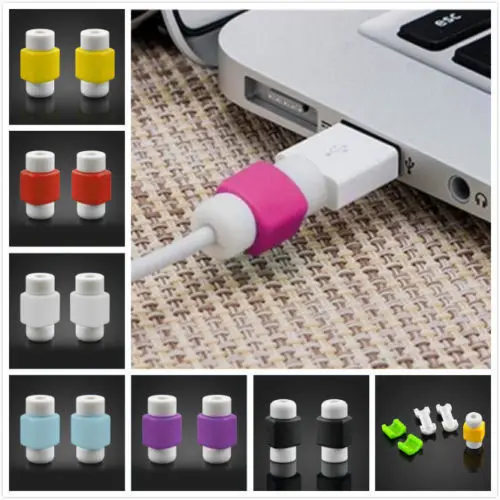 

2Pcs 8 Pin Cable Protector de cabo USB Cable Winder Cover Case For IPhone 5 5s 6 6s 6splus cable Protect stitch