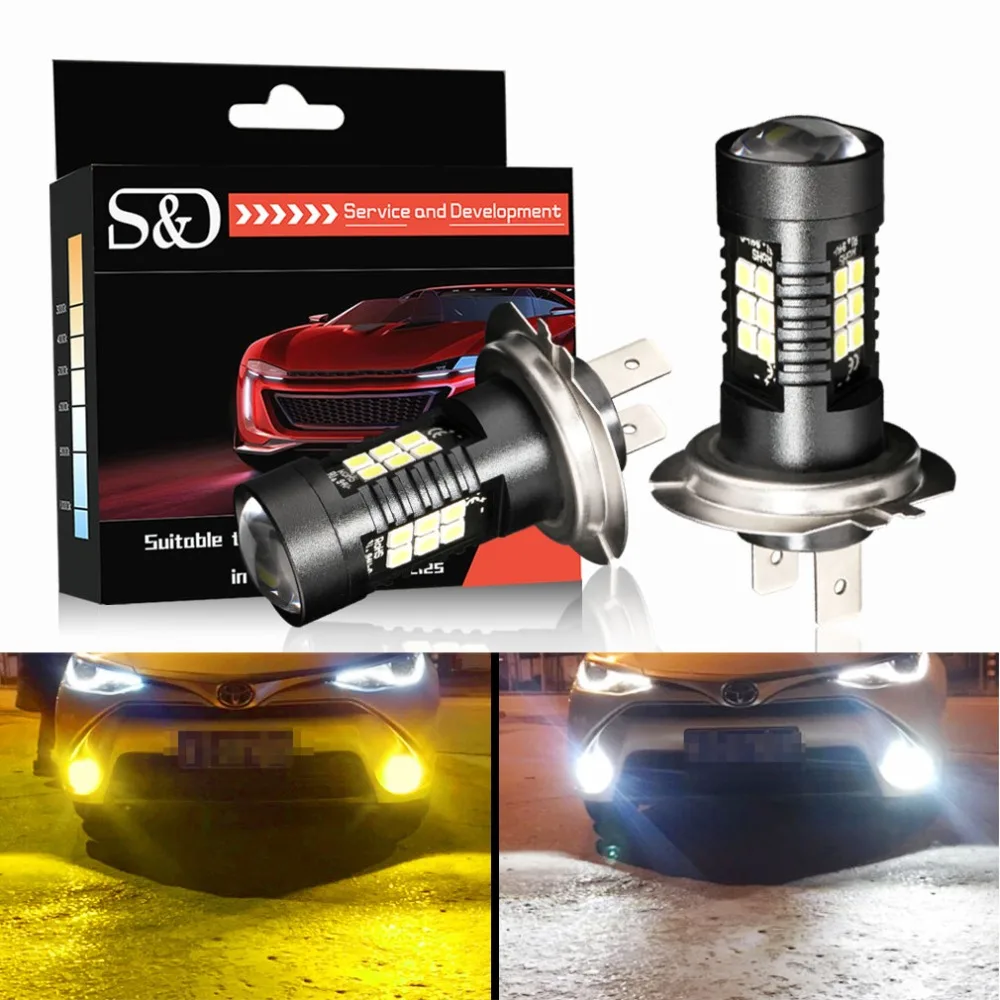 2 шт H7 Led H11 H8 9005 HB3 9006 HB4 21SMD 3030 лампы автомобиля Противотуманные дальнего света авто