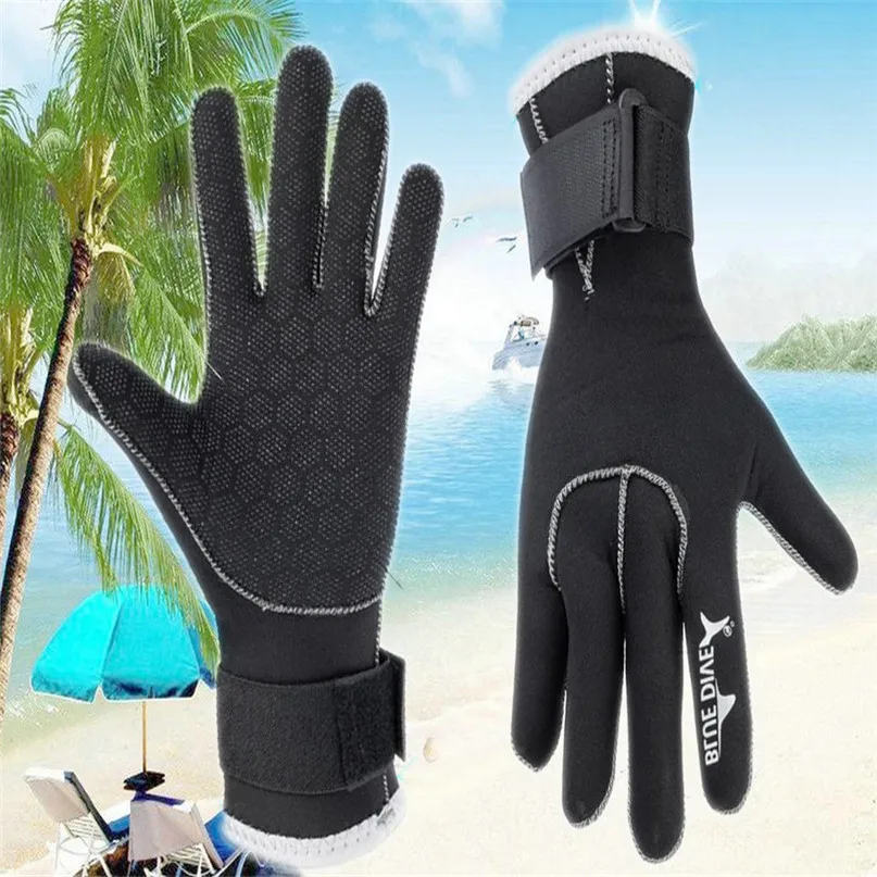Diving Gloves 3MM Neoprene Cold-proof Winter Swim Swimming Scuba Snorkeling Diving Gloves Man women #2y17 (2)