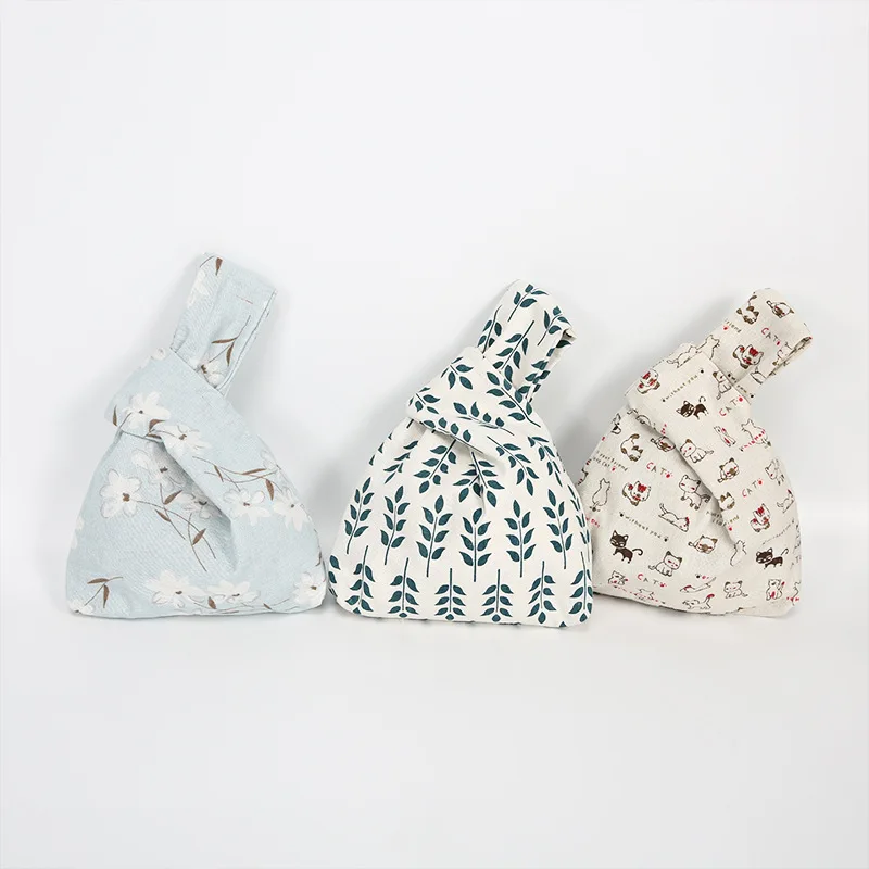 

YILE Handmade Rural Flower Cotton Canvas Wrist Bag Handbag Key Phone Pouch Cotton Lining 1221-2