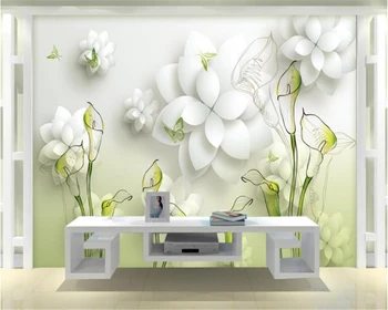 

beibehang Mural Custom European beautiful hand painted calla 3D papel de parede TV wallpaper background wallpaper 3d wallpaper