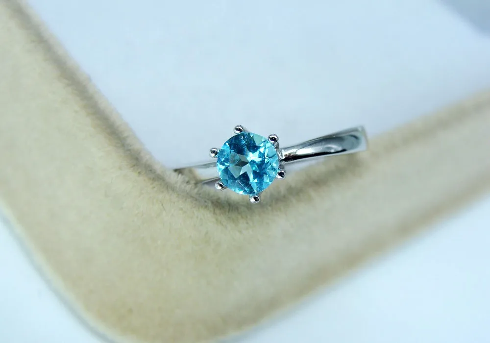 Natural Paraiba color apatite women ring