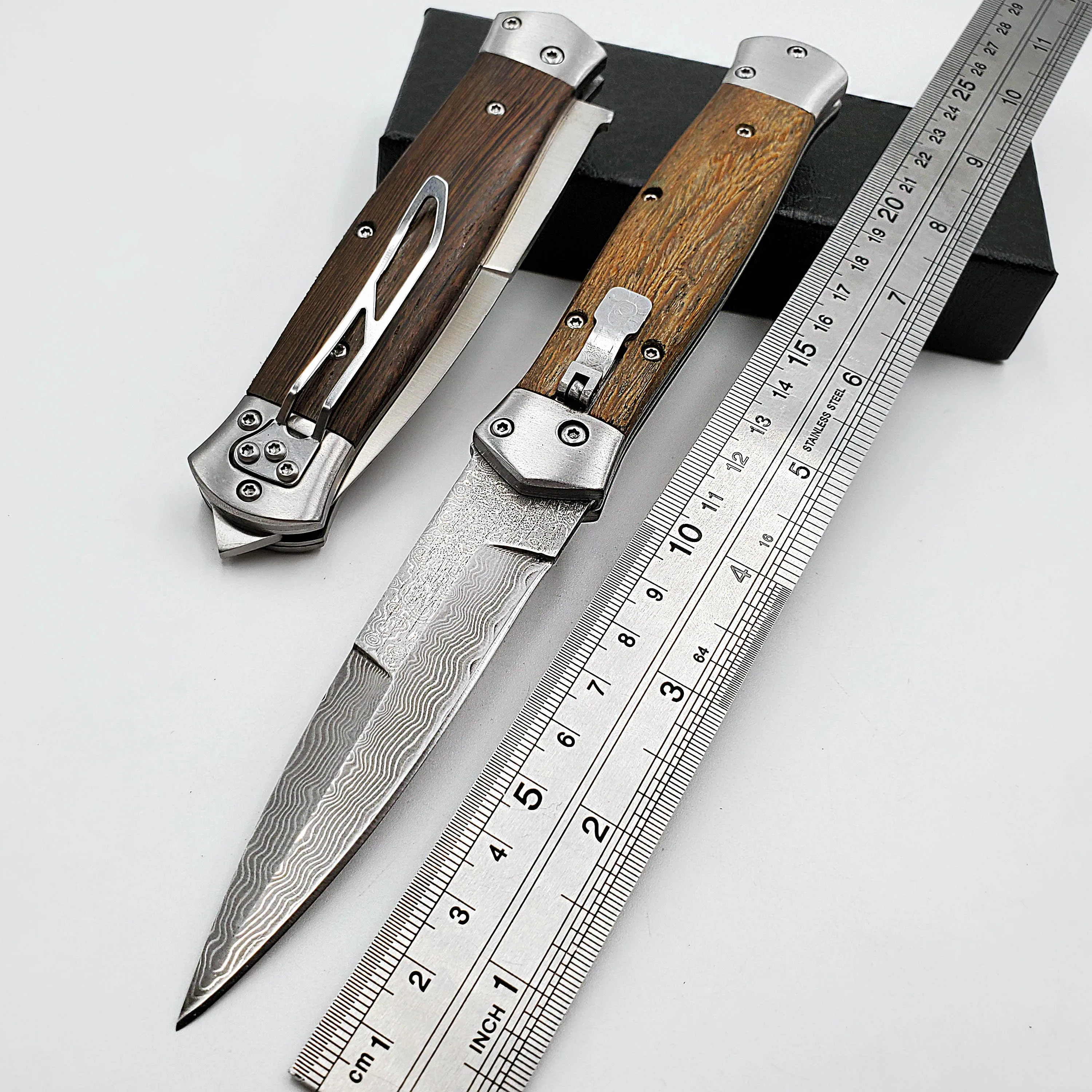 Prezzo JSSQ Pieghevole Tasca Della Lama di Damasco Manico In Legno Padrino Coltelli Tattici Esterna Di Sopravvivenza di Combattimento Coltelli Caccia di Campeggio di EDC Strumento