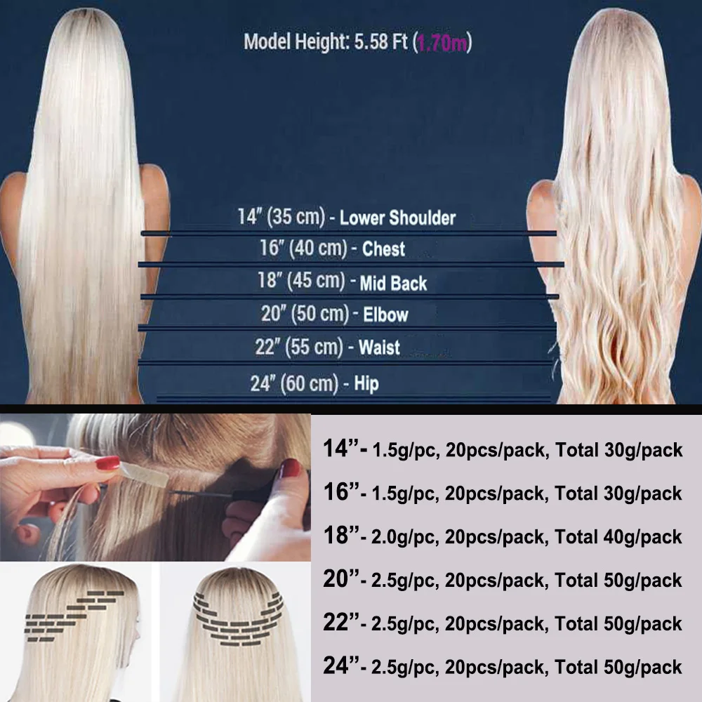 ShowCoco Tape in Human Hair Extensions Natural Real Hair 20/40pcs Mixed Color Hotheads Extensions shine Brown to Blonde tape ins
