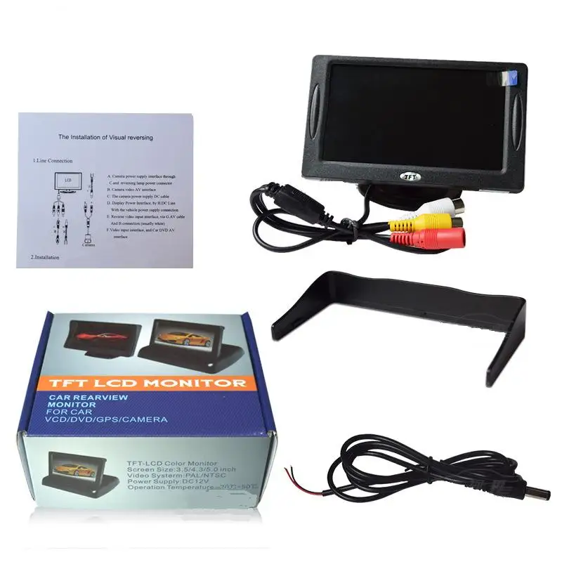 XYCING 4 3 дюймовый цветной TFT LCD монитор 480x272 пикселей Автомобильный заднего вида для