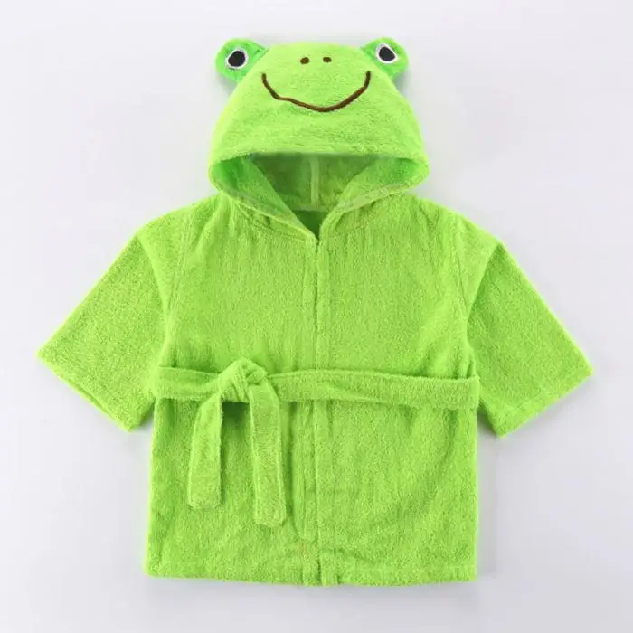Халат с изображением животных, детские пижамы, одежда для сна, Детский плюшевый Халат с капюшоном, банное полотенце, дизайн с животными, NSV775
