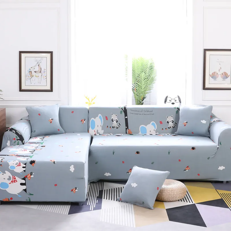 

Modern Minimalist Fashion Universal Sofa Set Small Elephant Print Pattern Elastic Universal Sofa Cover 4 Size