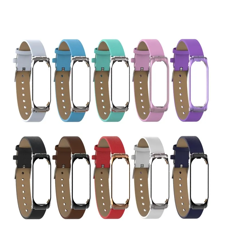 Кожаный ремешок Meta Mi Band 4 3 цветной для xiaomi браслет из нержавеющей стали PU MiBand