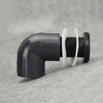 

50mm Inner Diameter Extended Type 90 Degree Elbow UPVC Inlet Outlet Joint Pipe Fitting Connector For Aquarium Fish Water Tank