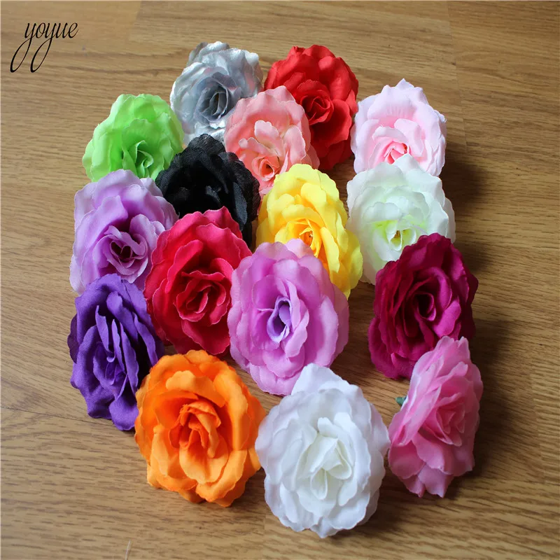 

20pcs Fresh and artificial flowers small tea bud Simulation small tea rose silk flower decoration flower head DIY accessories