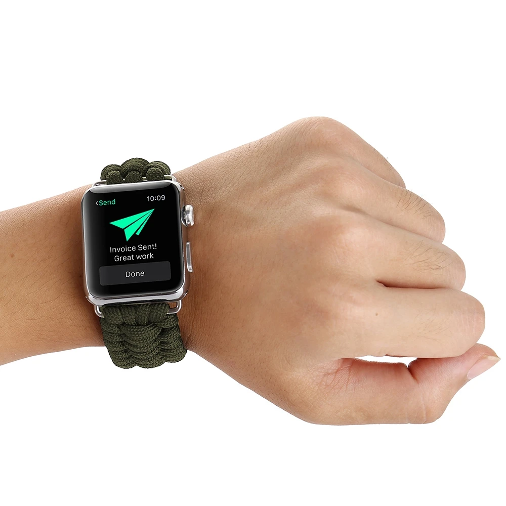 GXV для наручных часов Apple Watch, версии, высокопрочная нейлоновая веревка ремень на открытом воздухе Выживание браслет для наручных часов iWatch серии 4/3/2/1 44 мм/42 мм/40 мм/38 мм