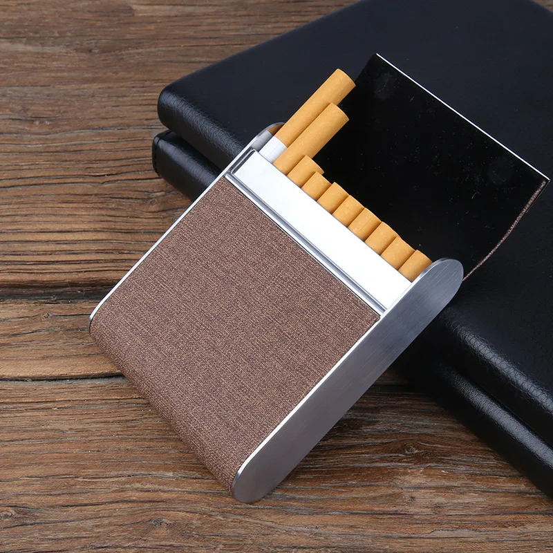 Металлический держатель для хранения табака 20 сигарет, чехол для хранения, мужской деловой чехол для сигарет, коробка для курения, идеально подходит для подарка
