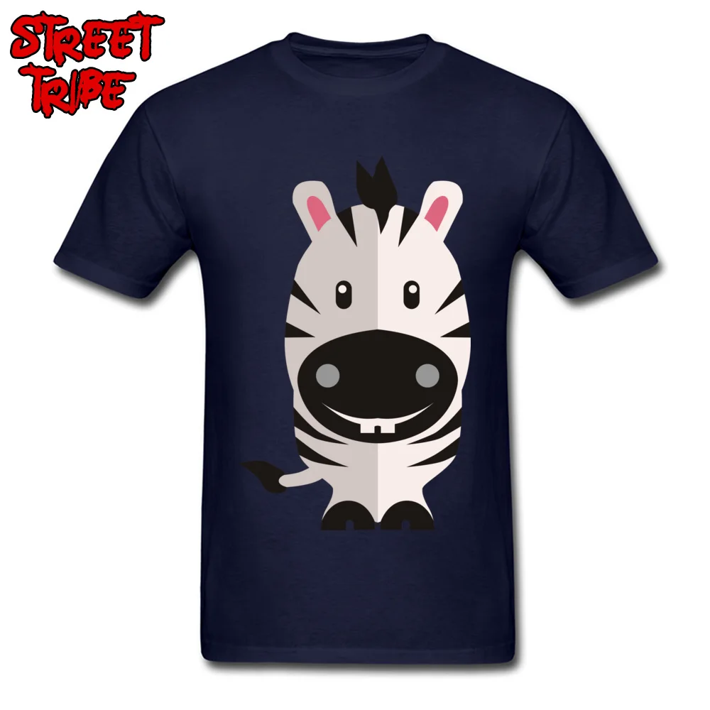 cute zebra T-Shirt for Men 3D Printed Mother Day T Shirt Short Sleeve 2018 New Fashion Clothing Shirt Crew Neck 100% Cotton cute zebra navy