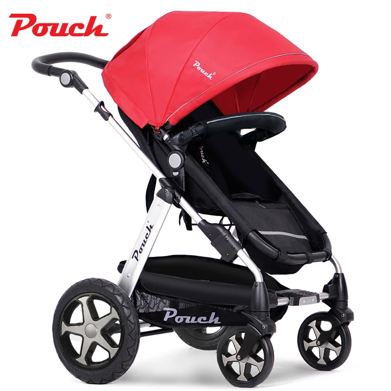 Роскошная Высокая Пейзаж новорожденных для детских ходунков Складная коляска брендовая Автомобильная детская коляска умная складная Коляска-коляска 0~ 4 лет - Цвет: Red