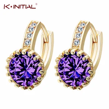 New! 1Pair Hoop Earrings Big Sale Gold Silver Plate Micro Inaly Clear Cubic Zircon Wedding Earrings Women Bijoux Brinco