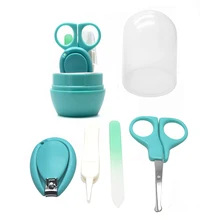 4 Pcs Baby Manicure Set Plastic Stainless Steel Finger Toe Nail Clipper Scissor Cutter Kit Children Kids Nails Care Tool KG66