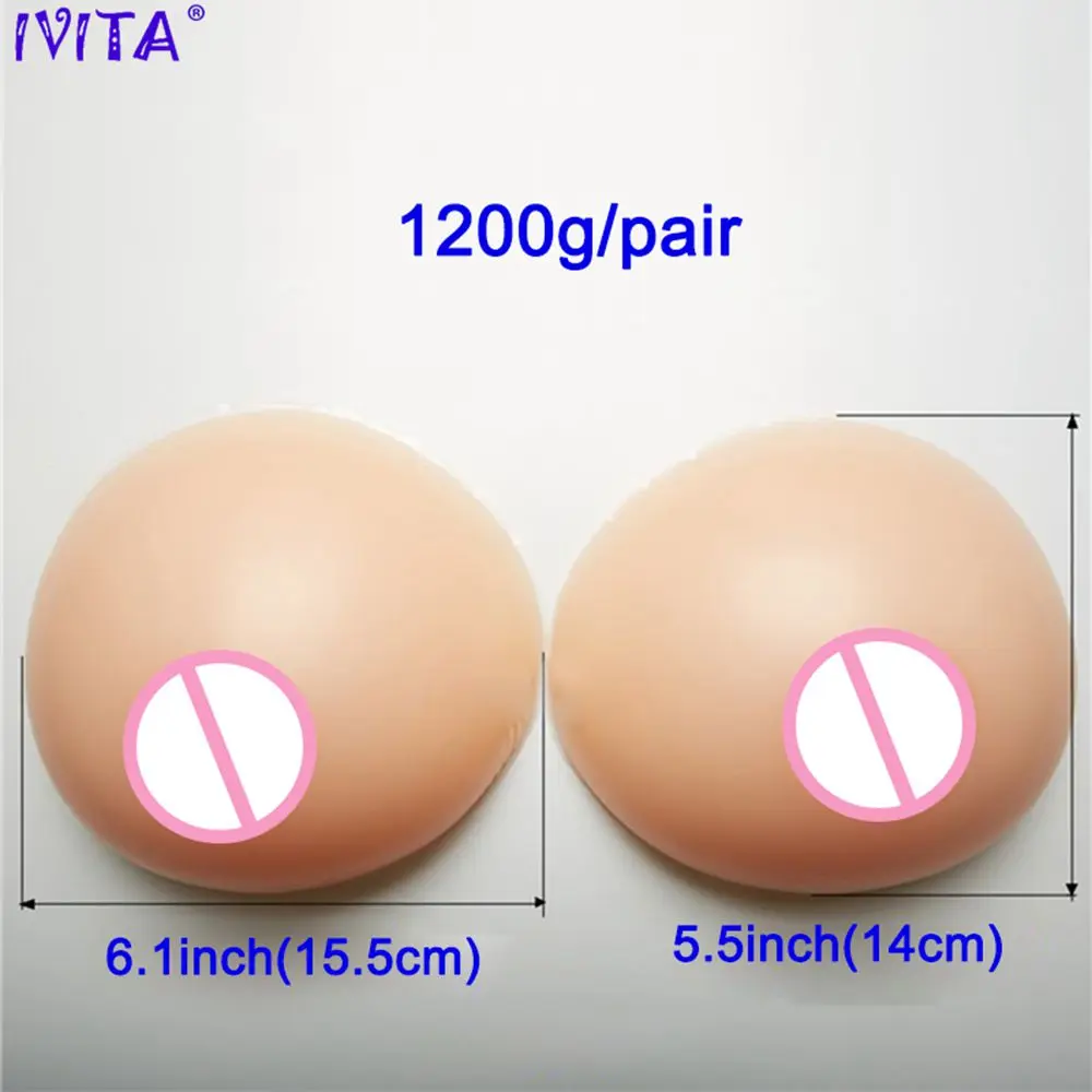 

IVITA 1200g Realistic Silicone Breast Forms Fake Boobs For Women Crossdresser Drag-Queen Enhancer Mastectomy Breast Enhancer