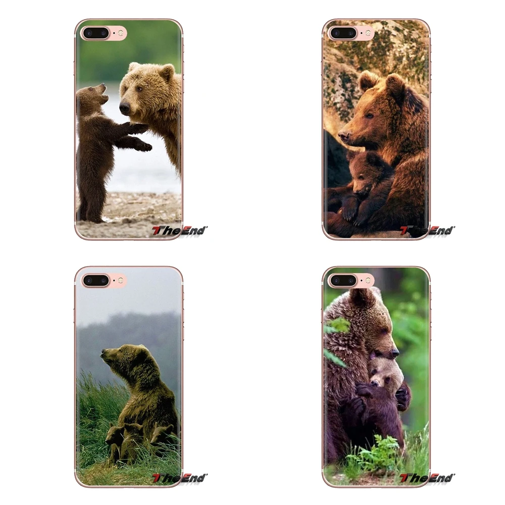 For Samsung Galaxy S3 S4 S5 Mini S6 S7 Edge S8 S9 S10 Plus Note 3 4 5 8 9 Silicone Phone Skin Case Mama Bear With Cubs Wallpaper |